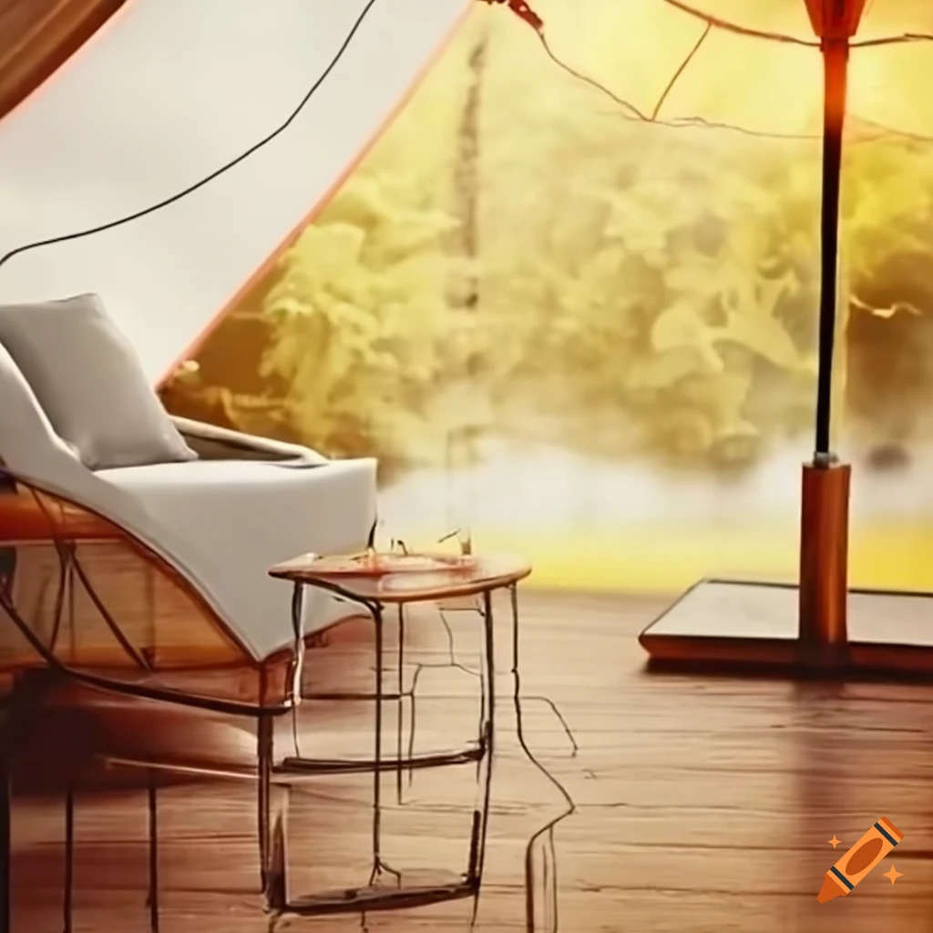 Seasonal lounge in the rain