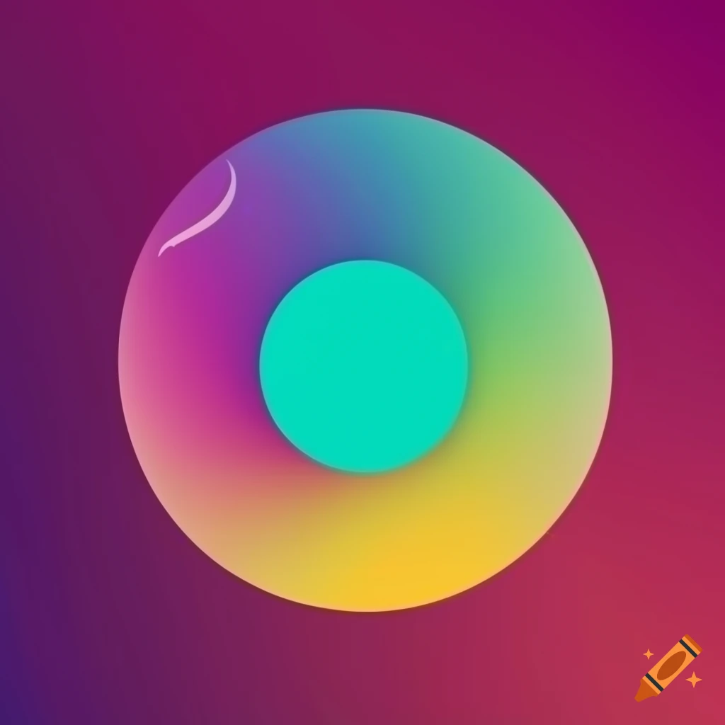 Simple vector shapes in bright colors arranged in circles