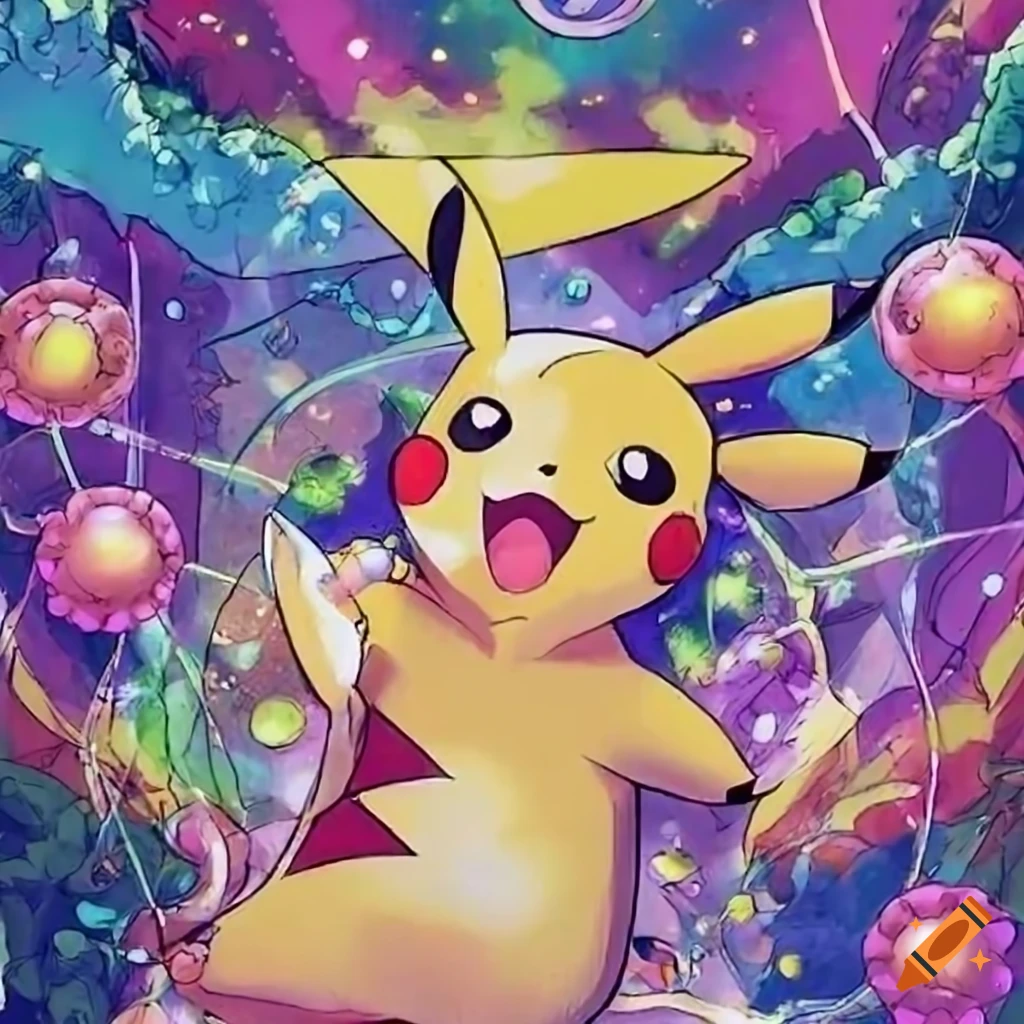 Pikachu manga art in Sailor Moon style by Naoko Takeuchi