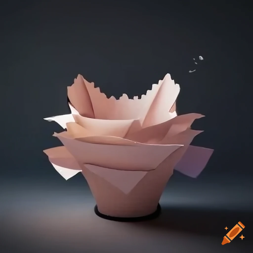Paper flower pot on Craiyon