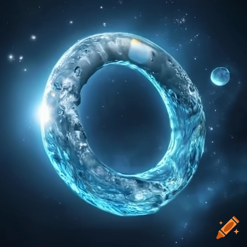 Ring of water floating in space on Craiyon