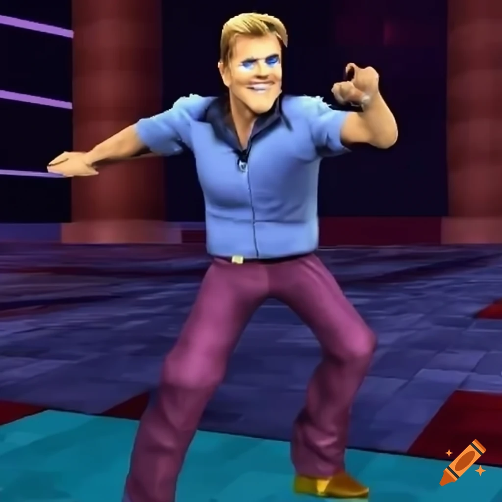 Dieter Bohlen character in Super Smash Bros Melee, 2002 graphics