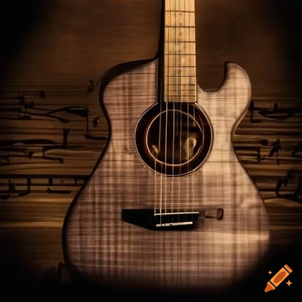 Country music guitar on musical background