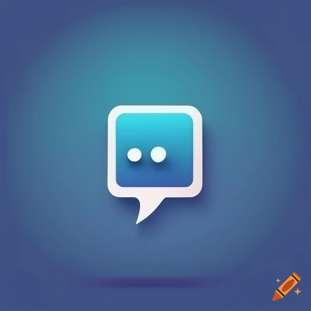 App icon featuring chat and security elements with modern blue shades