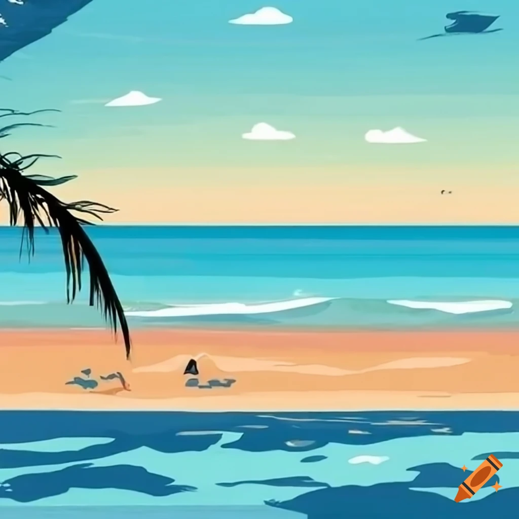 Beach scenery on Craiyon