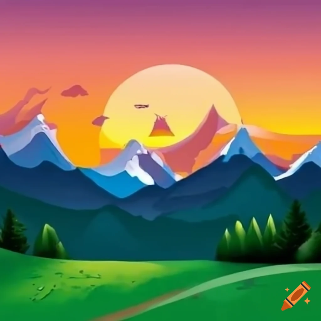 Animated mountain top on Craiyon