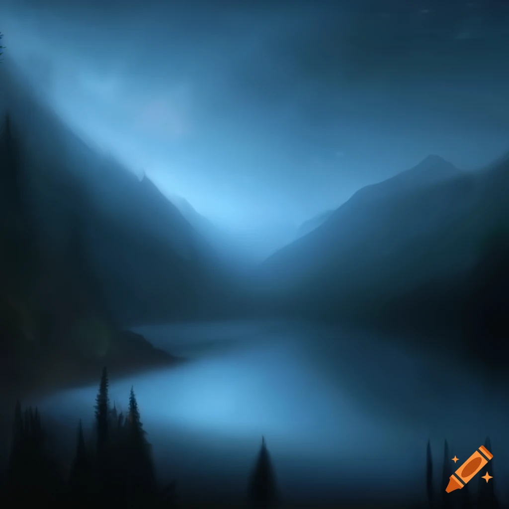 Mountain lake with god rays creating a sense of naturalism and awe