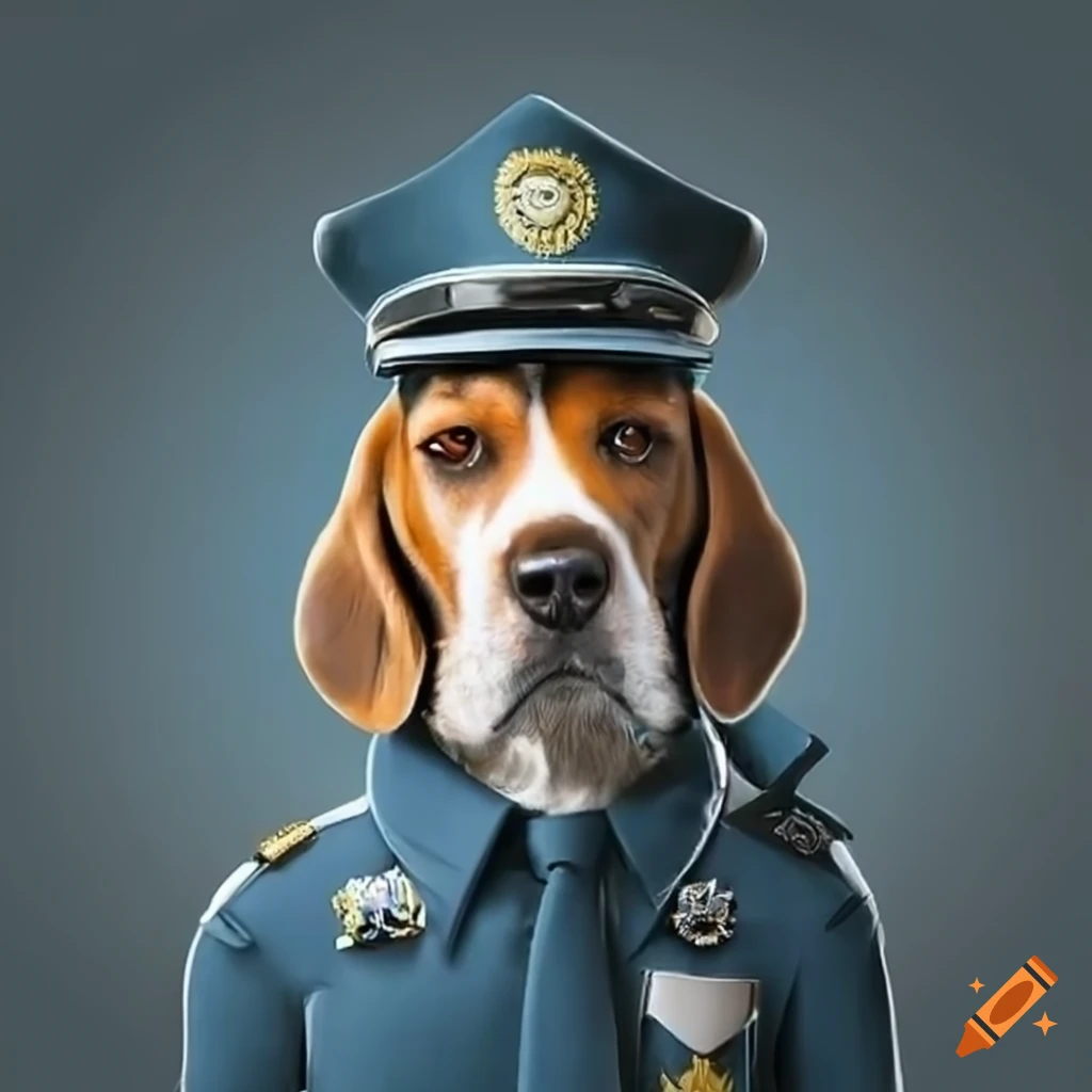 Beagle police officer on Craiyon