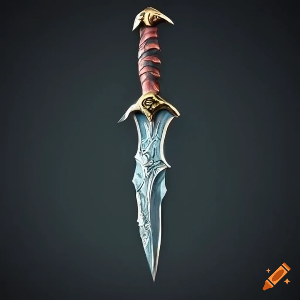 Ultra realistic obsidian dagger in a fantasy style