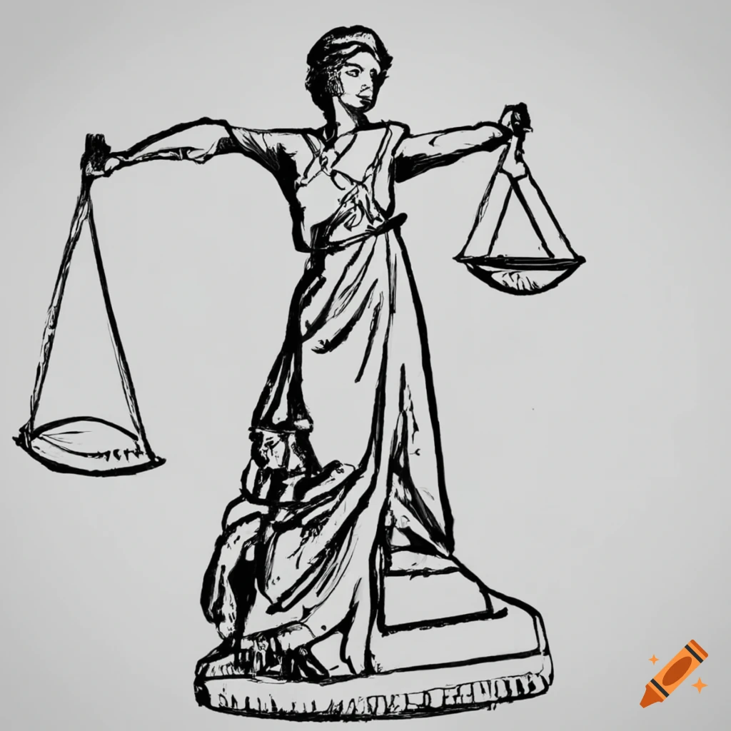 Balanza de la justicia inclinada on Craiyon