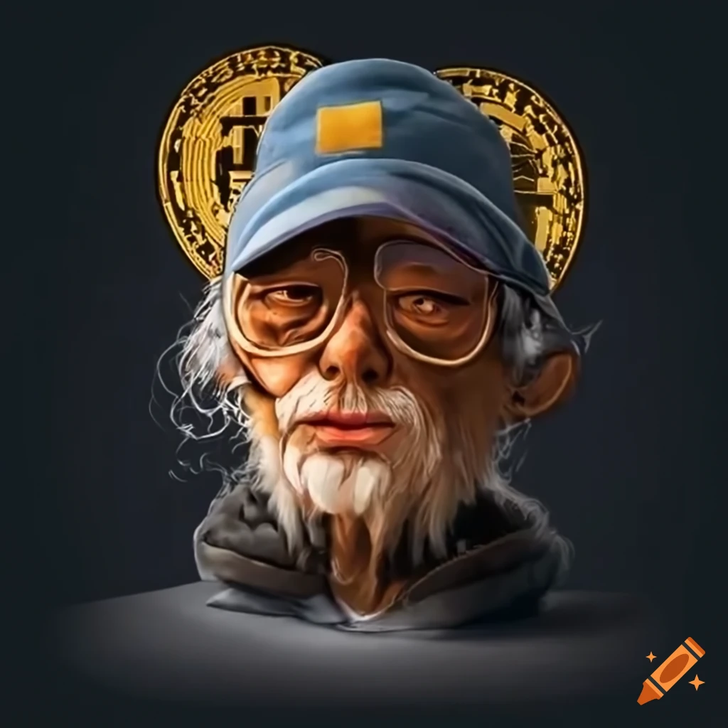 Avatar of a wise elder with a cap and Bitcoin t-shirt