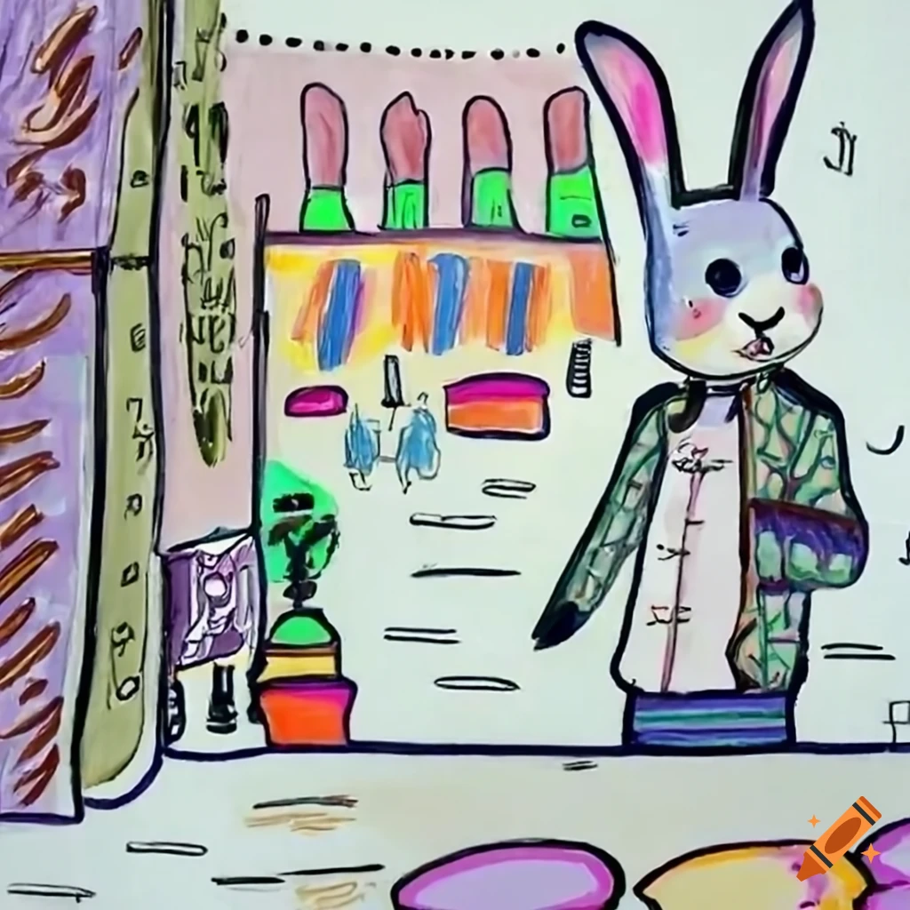 Comic panels depicting a rabbit's date preparation and an awkward restaurant encounter