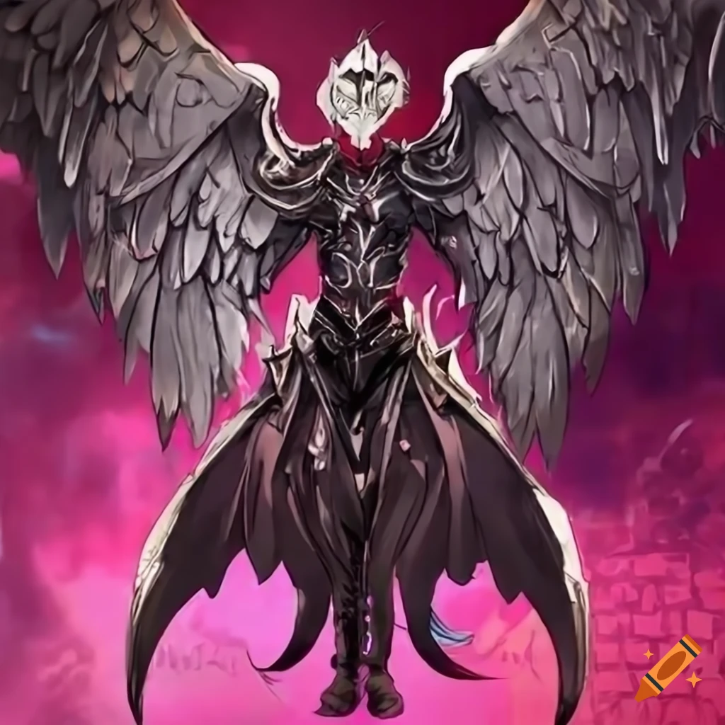 Unique strong demon with demonic features and holy angel young priest in anime style