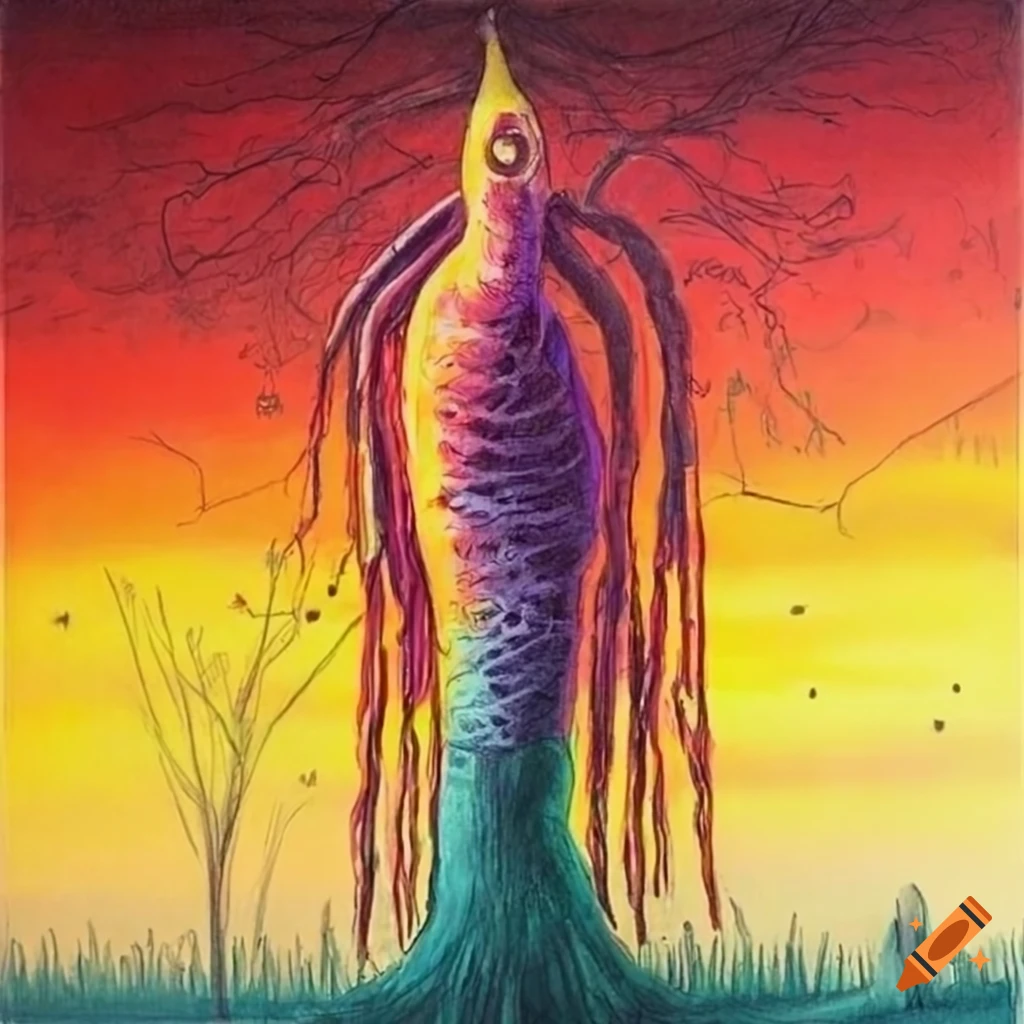 Colored pencil art of trevor henderson on Craiyon