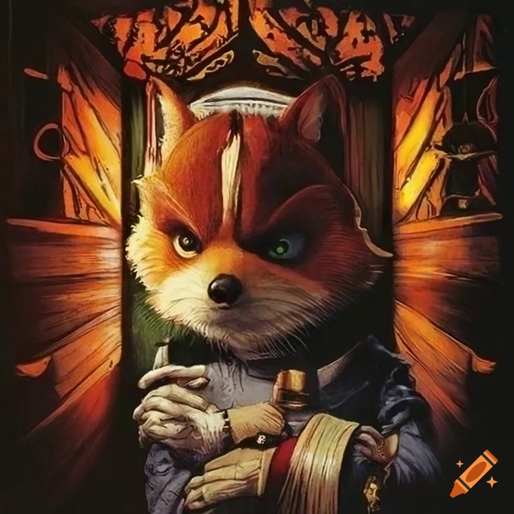 Intricate details of a haunted house reminiscent of Star Fox on a vintage travel poster inspired by James Gurney and Norman Rockwell