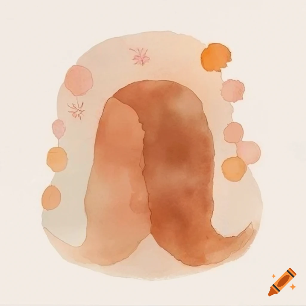 Retro-inspired boho design with whimsical 1970s aesthetics in watercolor