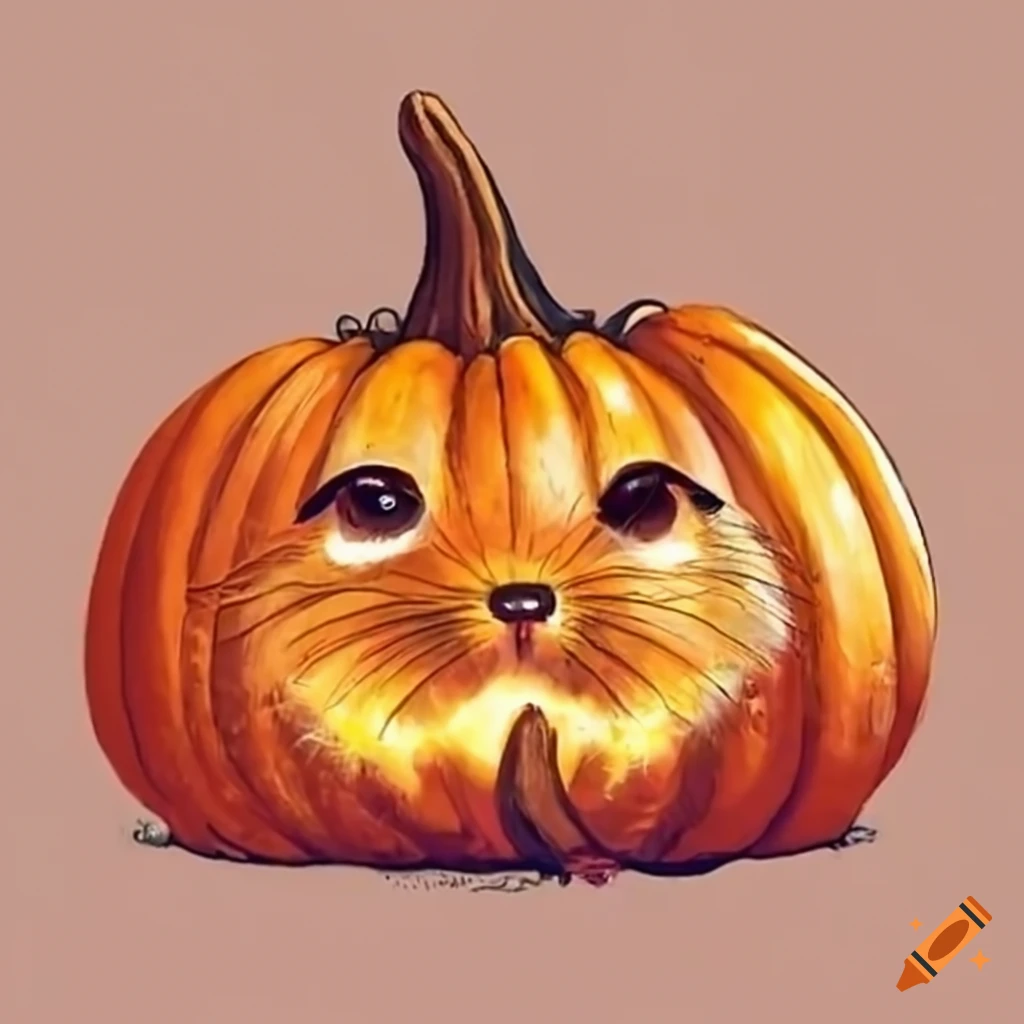 Hamster cozy in a pumpkin