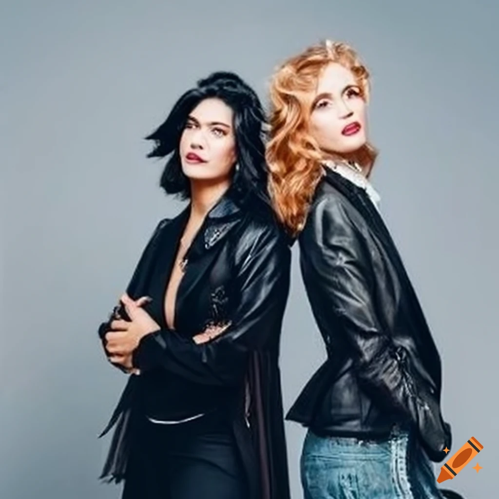 Empowered women with confident poses and striking hair against a gritty backdrop
