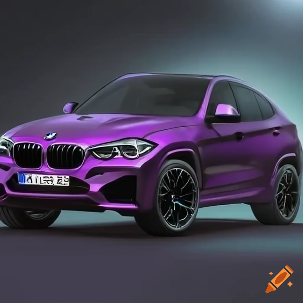 Female driving a purple BMW X6 with black rims