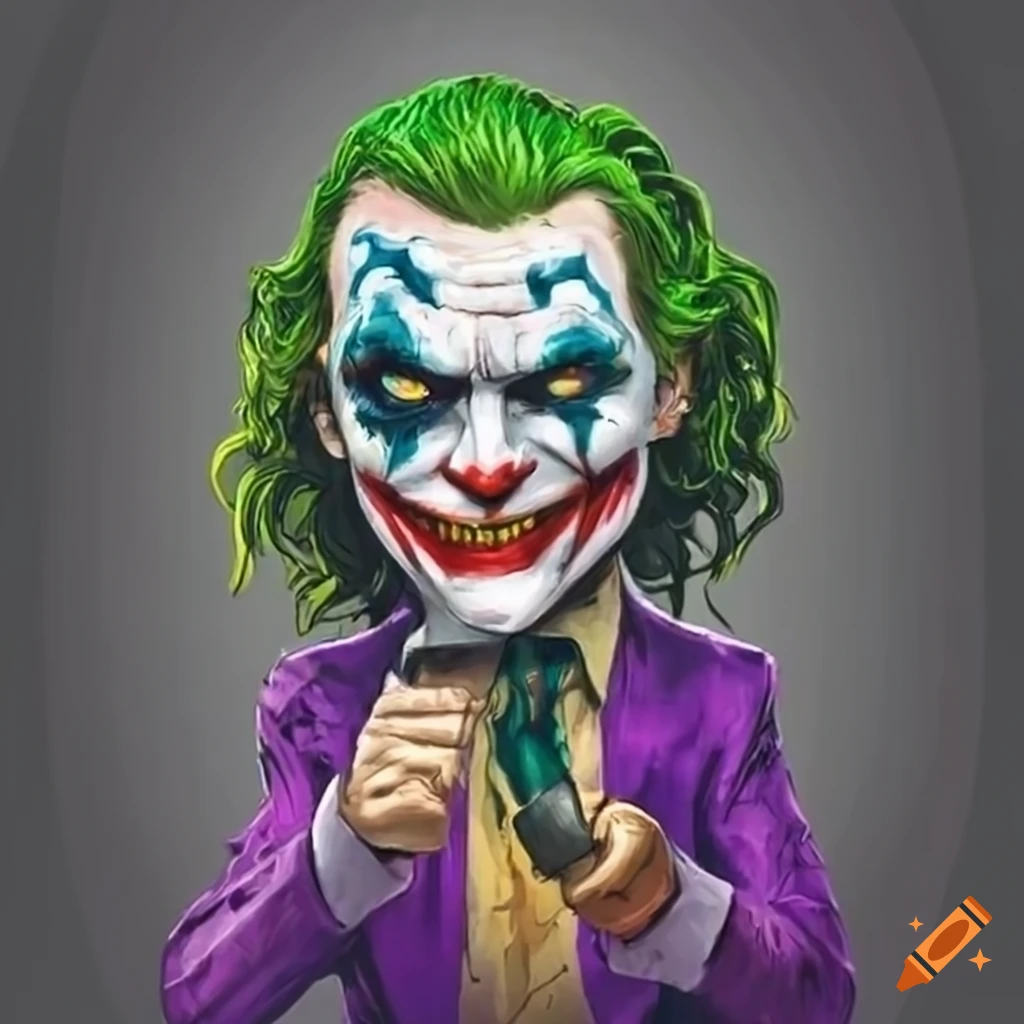 The joker holding a hammer on Craiyon