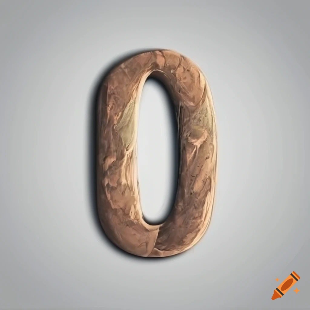Stone letter O with cracks on a white background