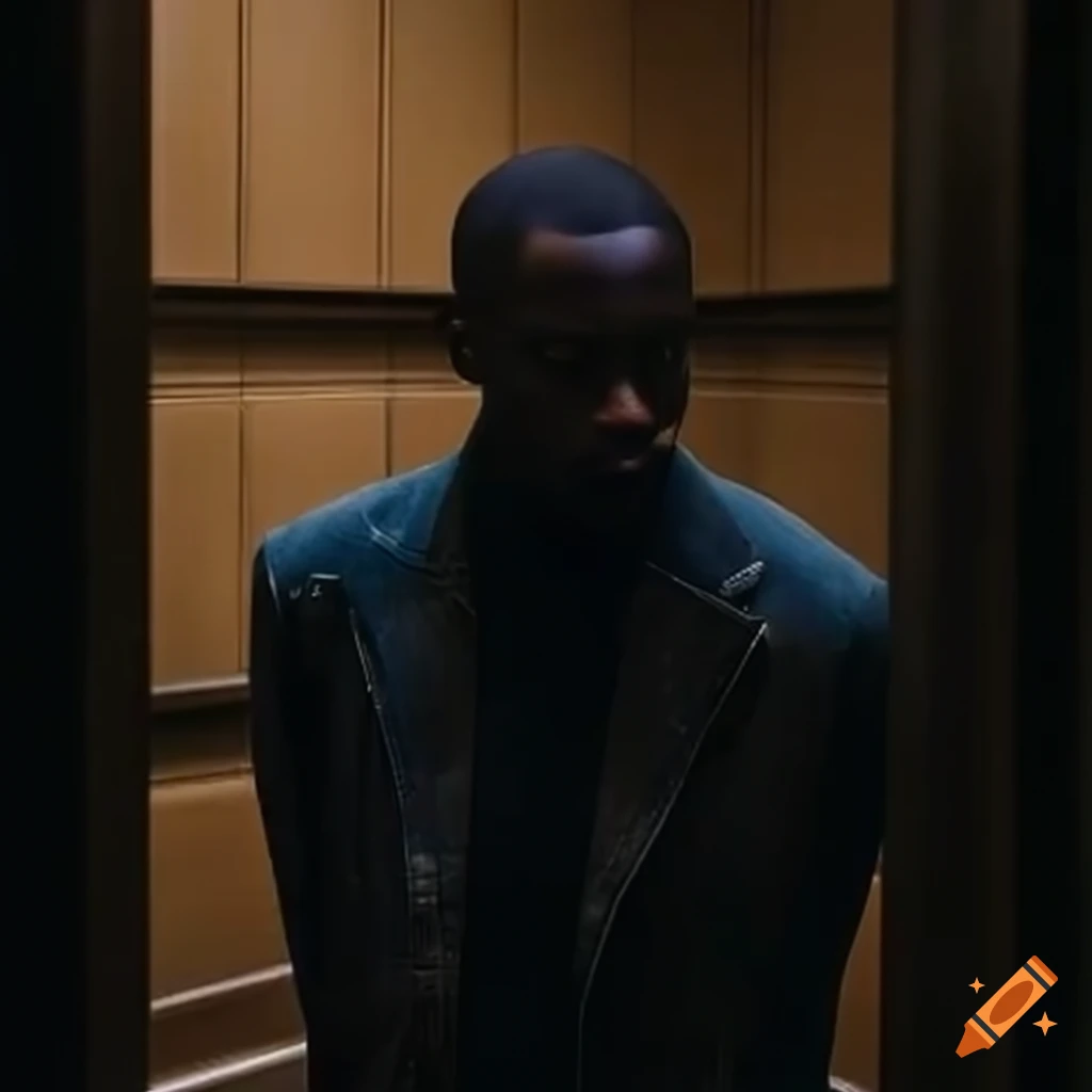 Man smoking in an elevator