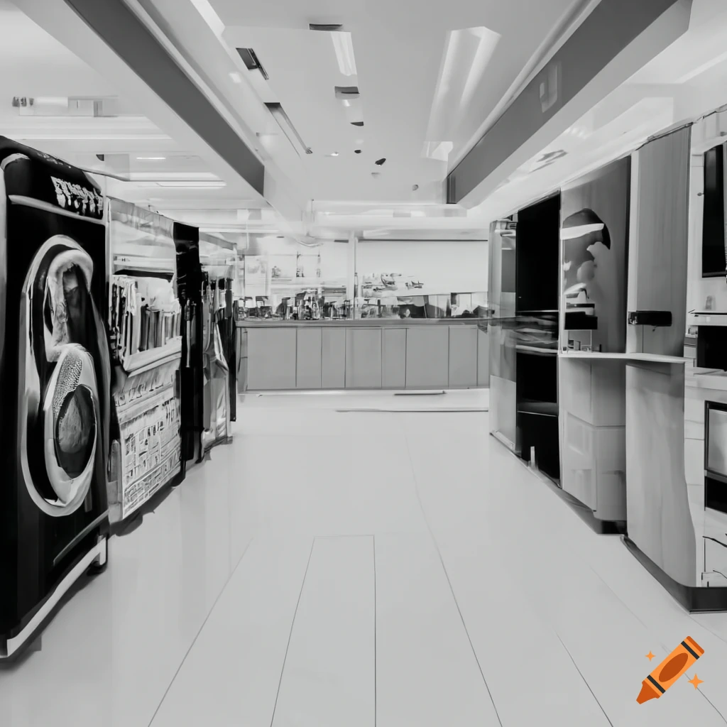HASUZA appliance outlet store in a white grayish theme at a mall
