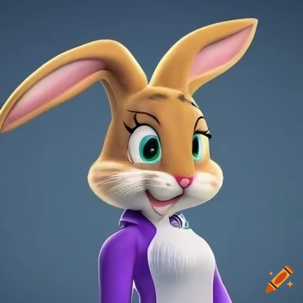 Lola Bunny posing in sportswear like a magazine cover model