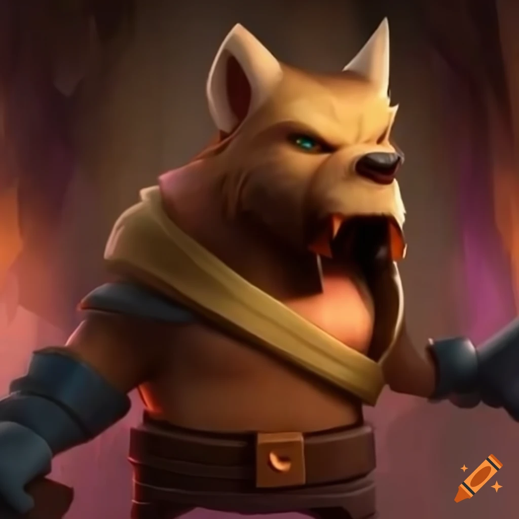 Werewolf character in Clash Royale style artwork