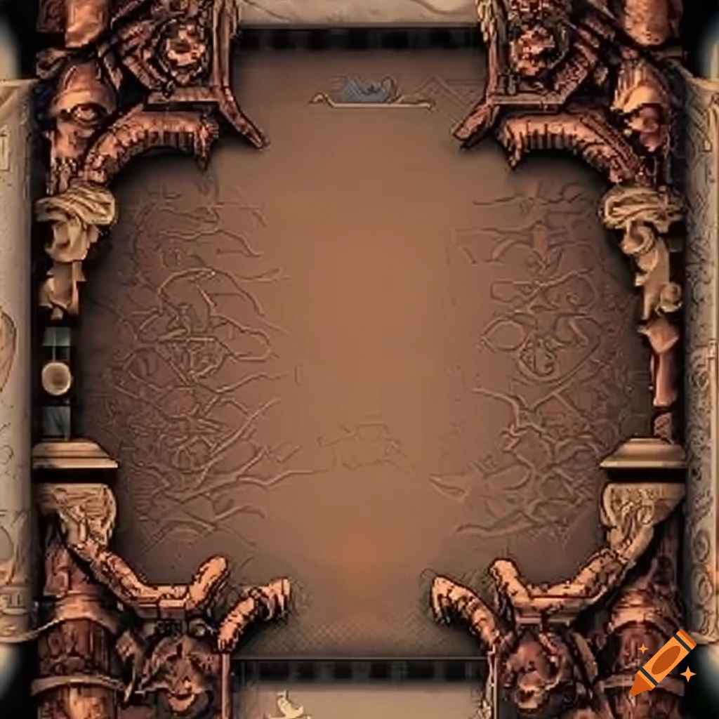 Intricate religious-themed border design for retro RPG game interface