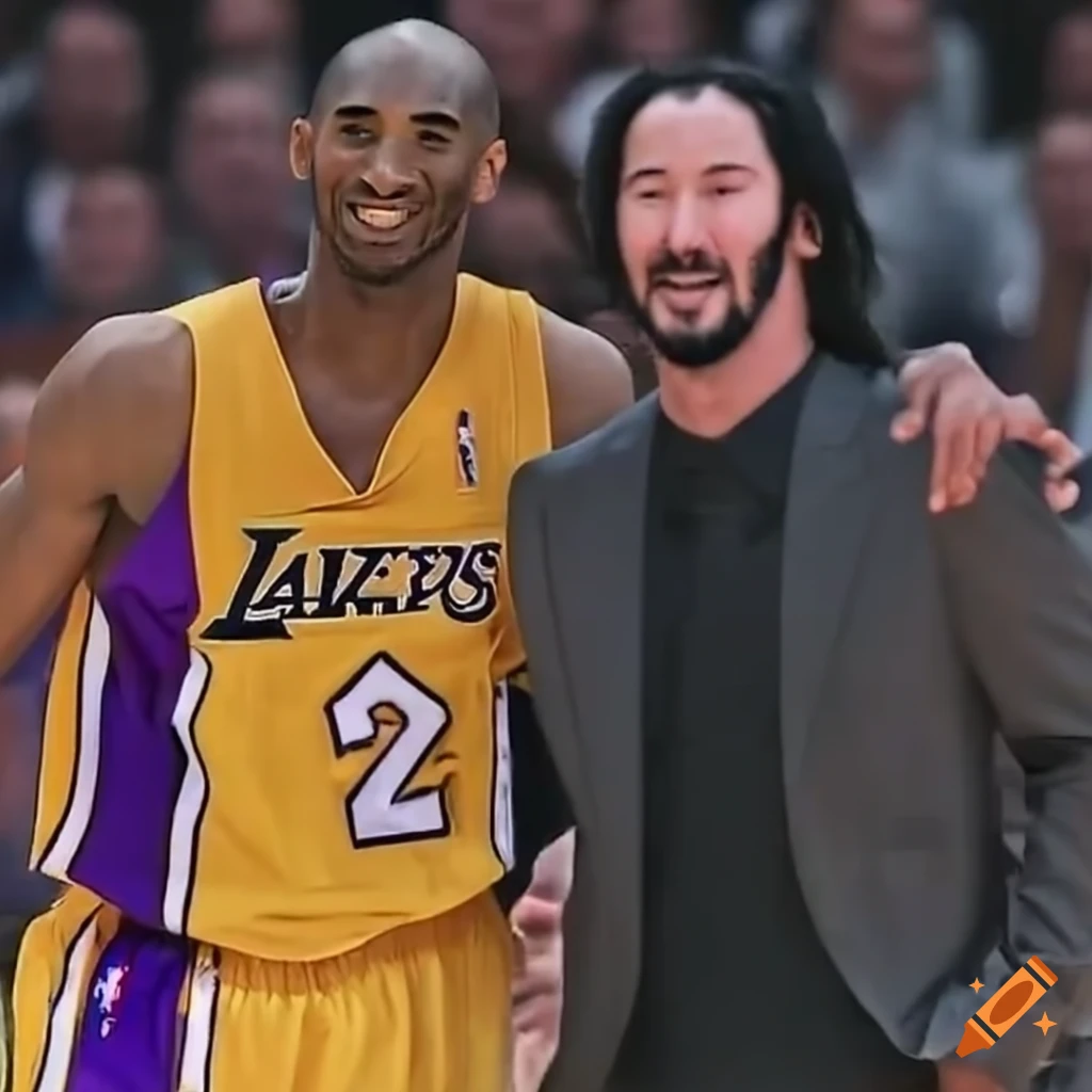 Kobe bryant greeting keanu reeves on Craiyon