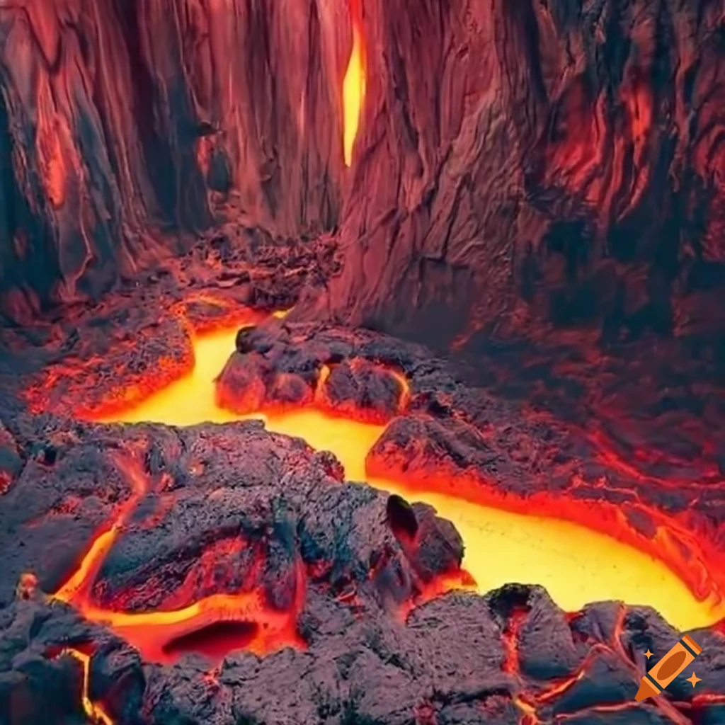 Backyard play structure in a lava flow