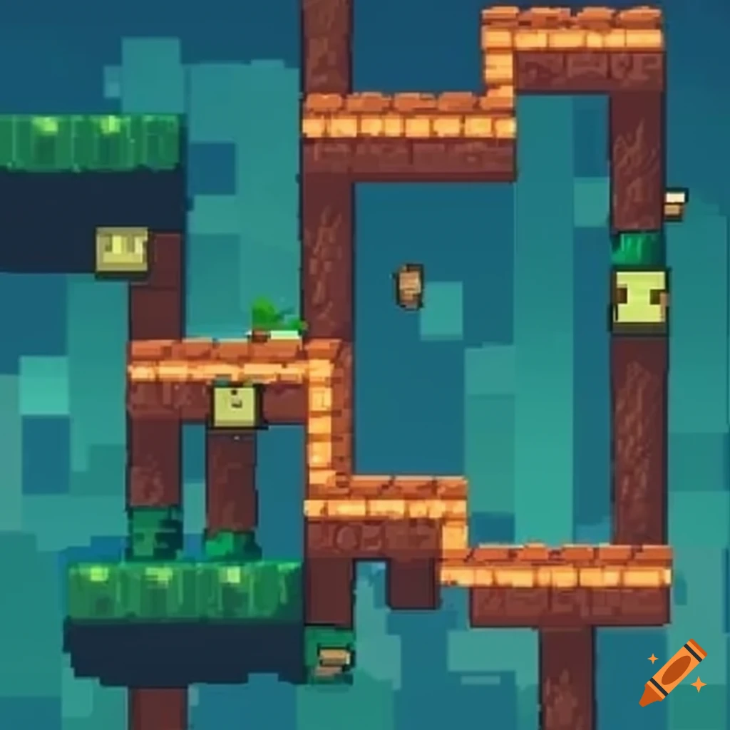 Pixel platformer tileset