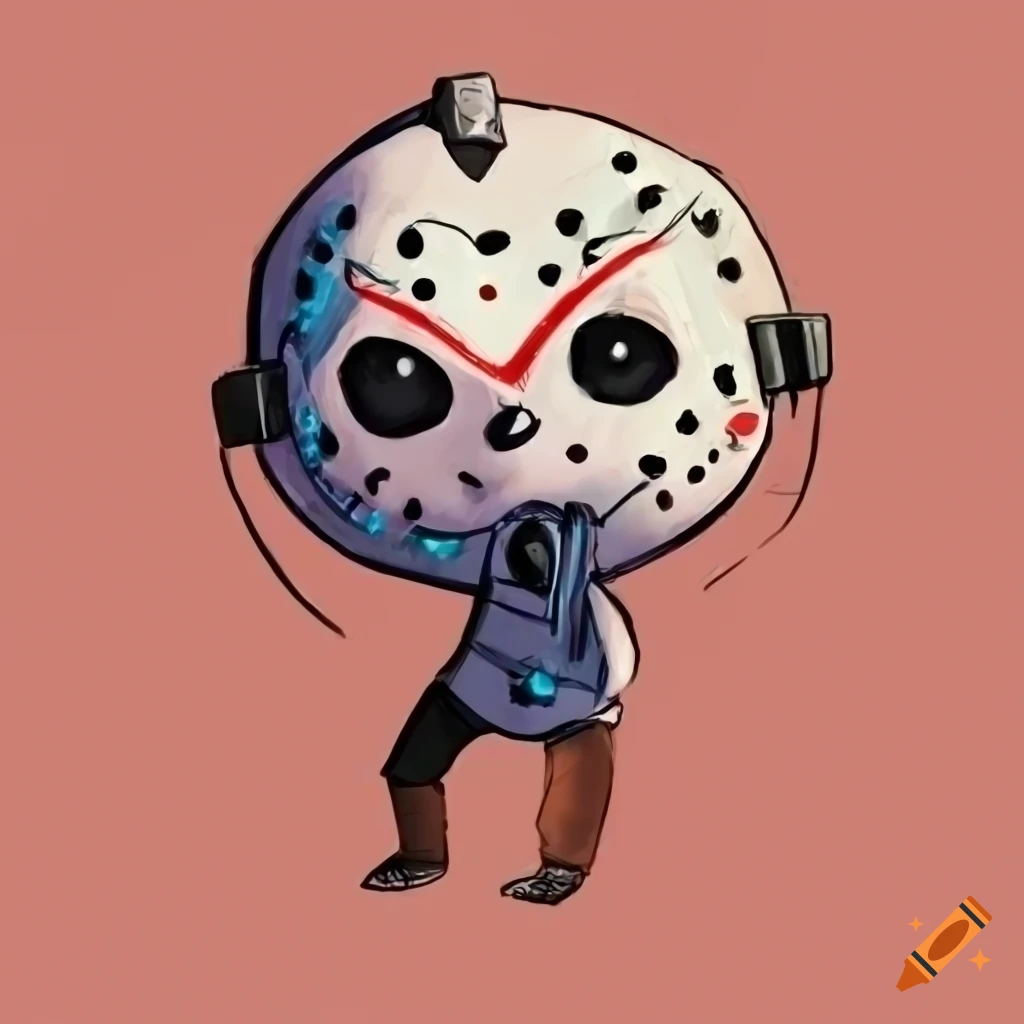Jason X as a happy kid drawing