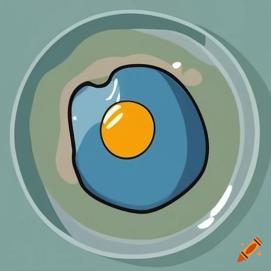 Blue fried egg