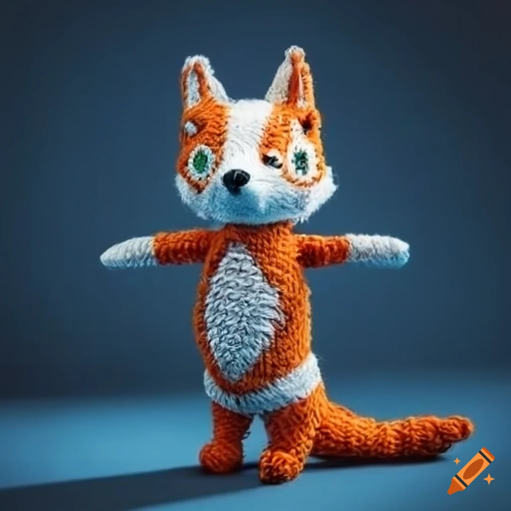 Knit sculpture of Star Fox character