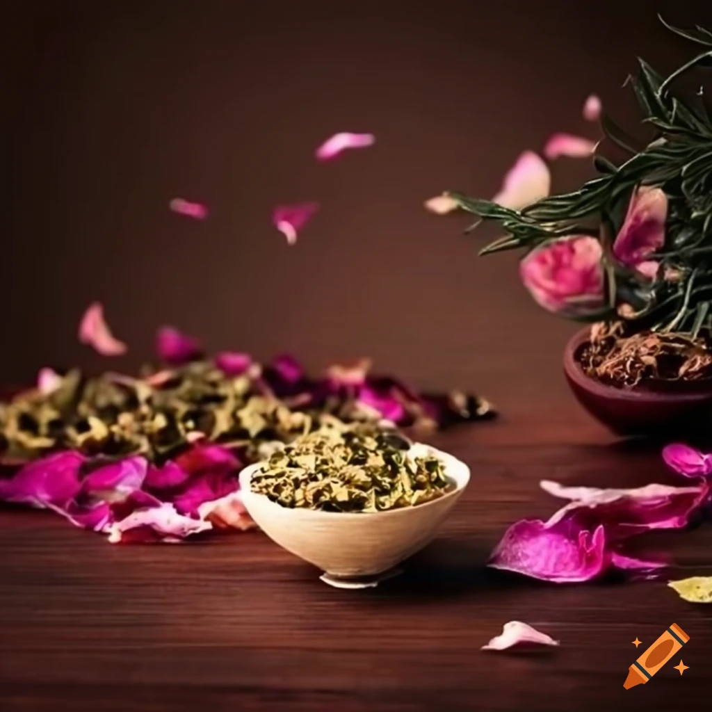 Vibrant mix of cardamom, rosemary, patchouli, tonka bean, and rose petals for tea