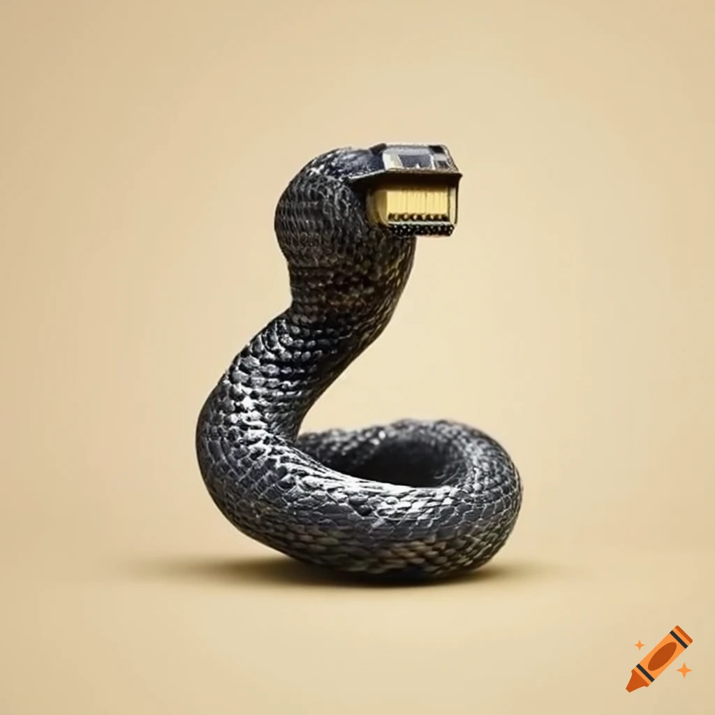 Snake sculpture made from hdmi cable on Craiyon