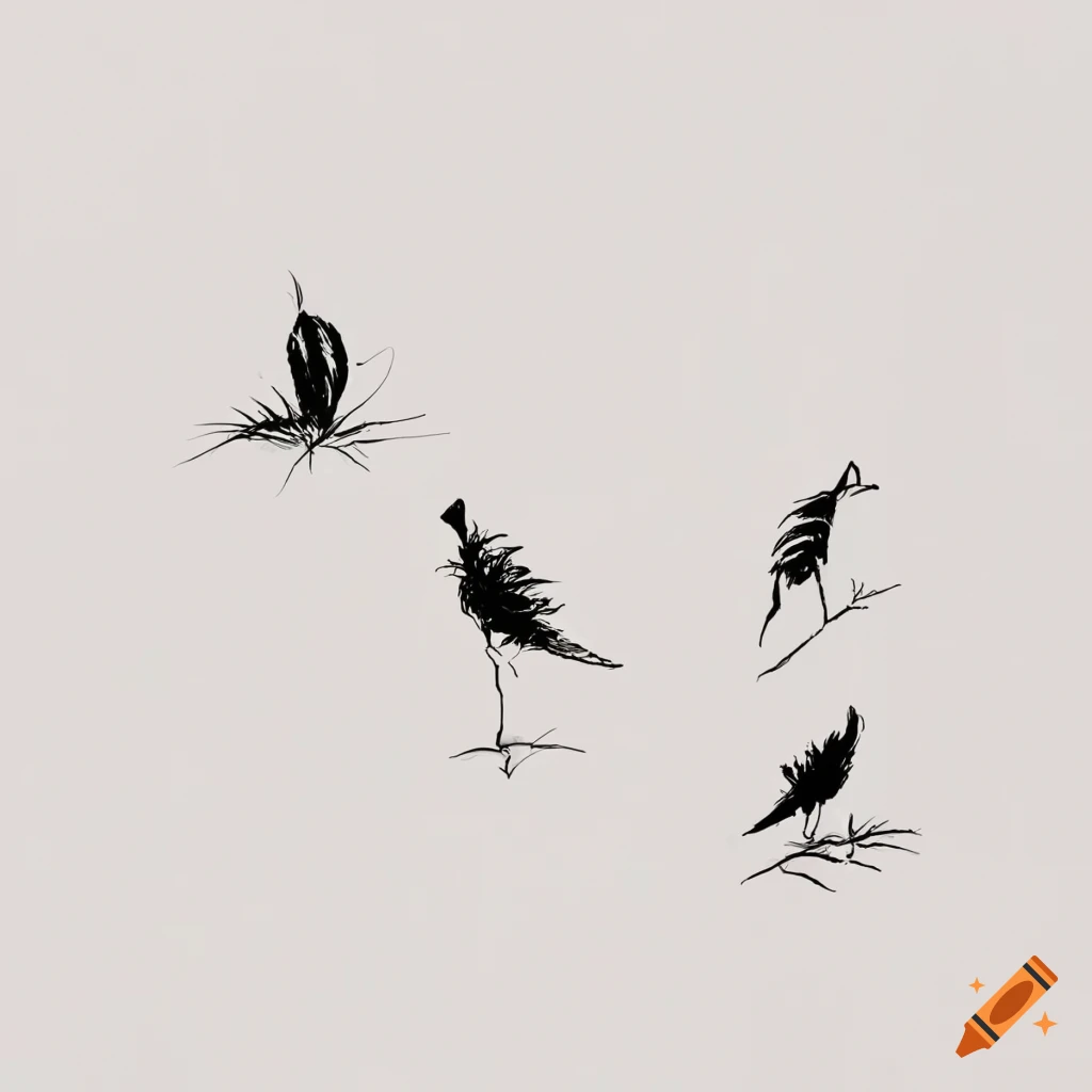 Minimalistic hand-drawn pencil sketch of a field in nature on off-white background