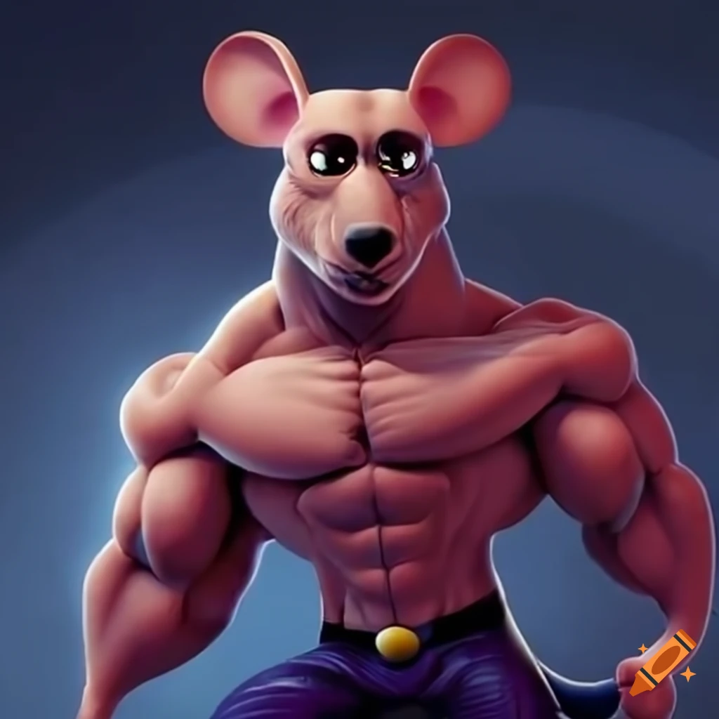 Muscleman crime boss mouse character