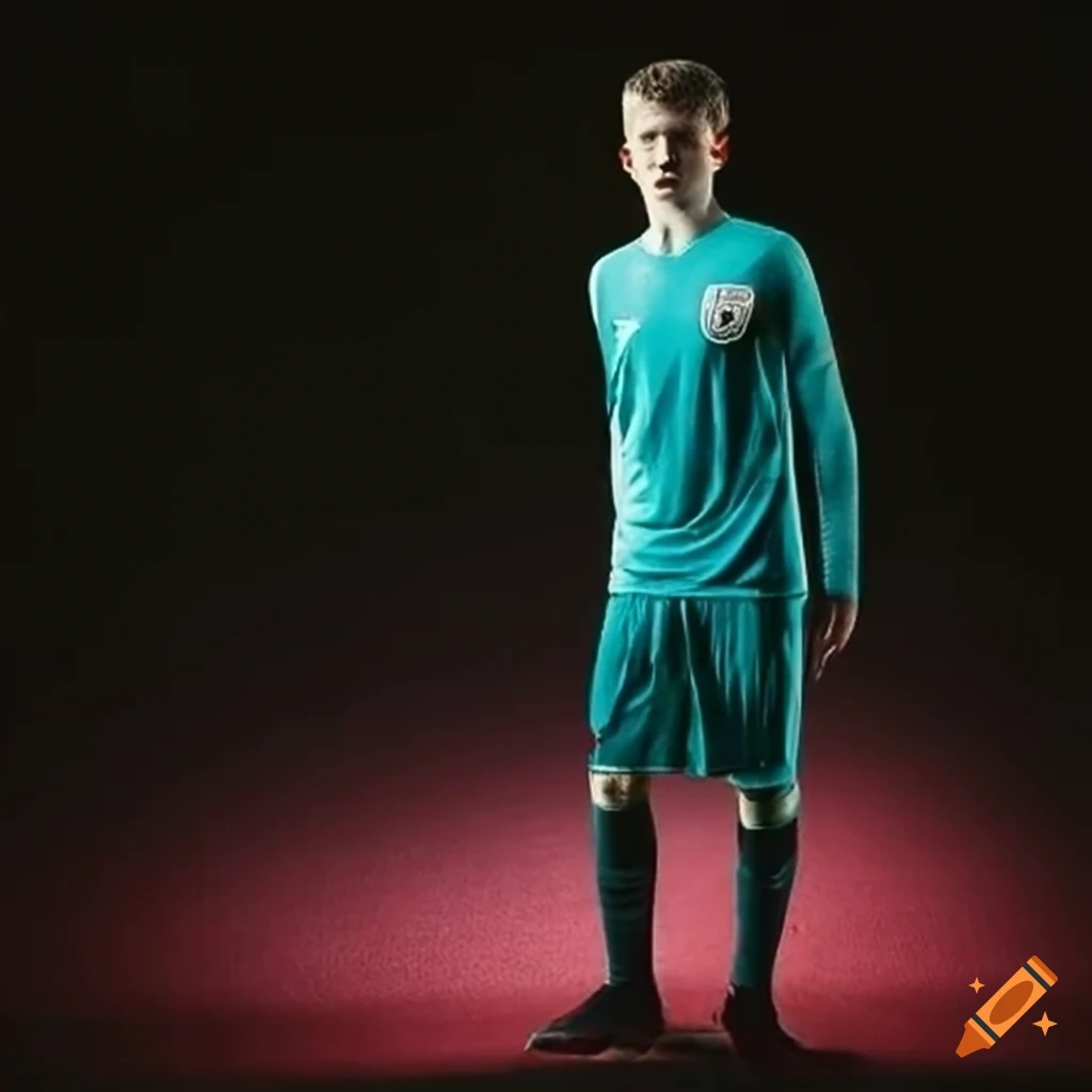 Impressive young soccer player's jersey and knee-high socks