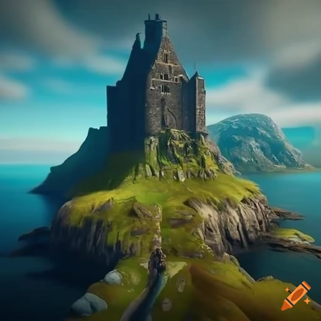 High definition detailed Scottish isle from a video game
