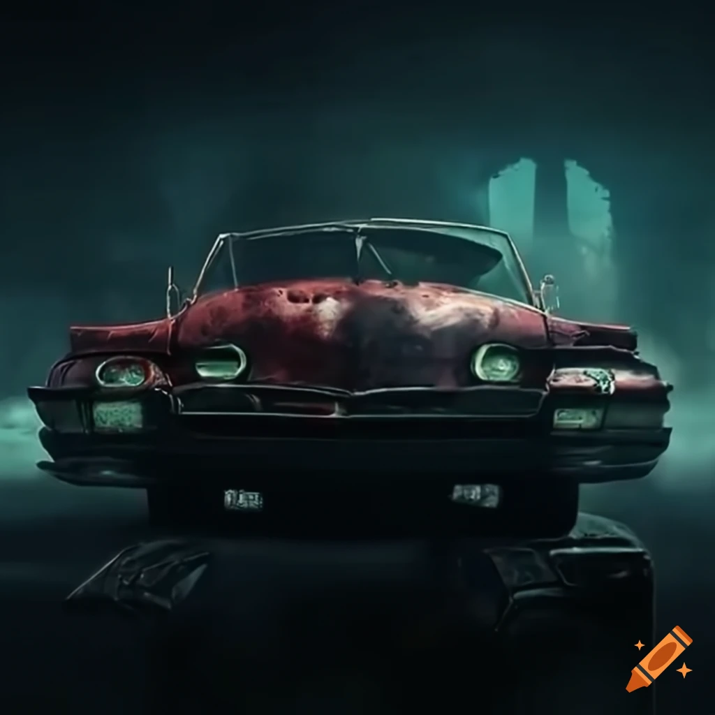 Zombie car in cinematic hyperrealistic style on Craiyon