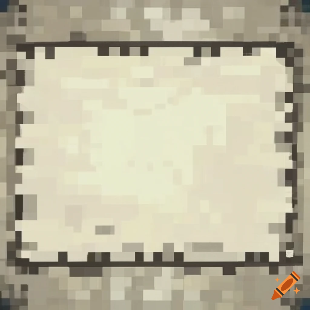 Rectangular white parchment in shabby pixel art style on Craiyon