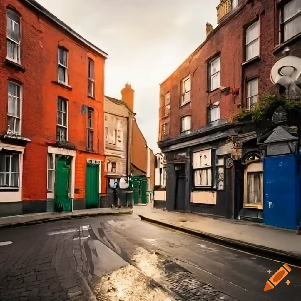 Street with old houses and pubs in dublin ireland on craiyon