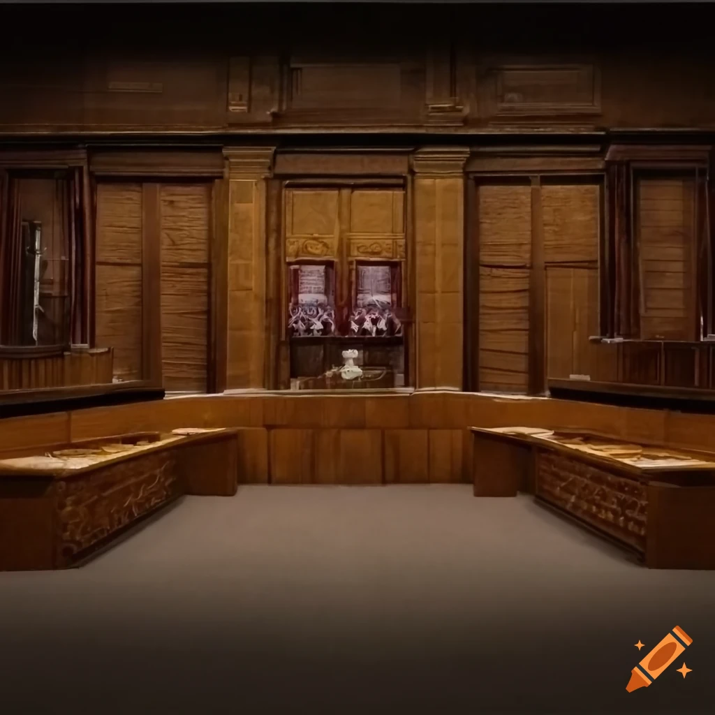 Cardboard courtroom