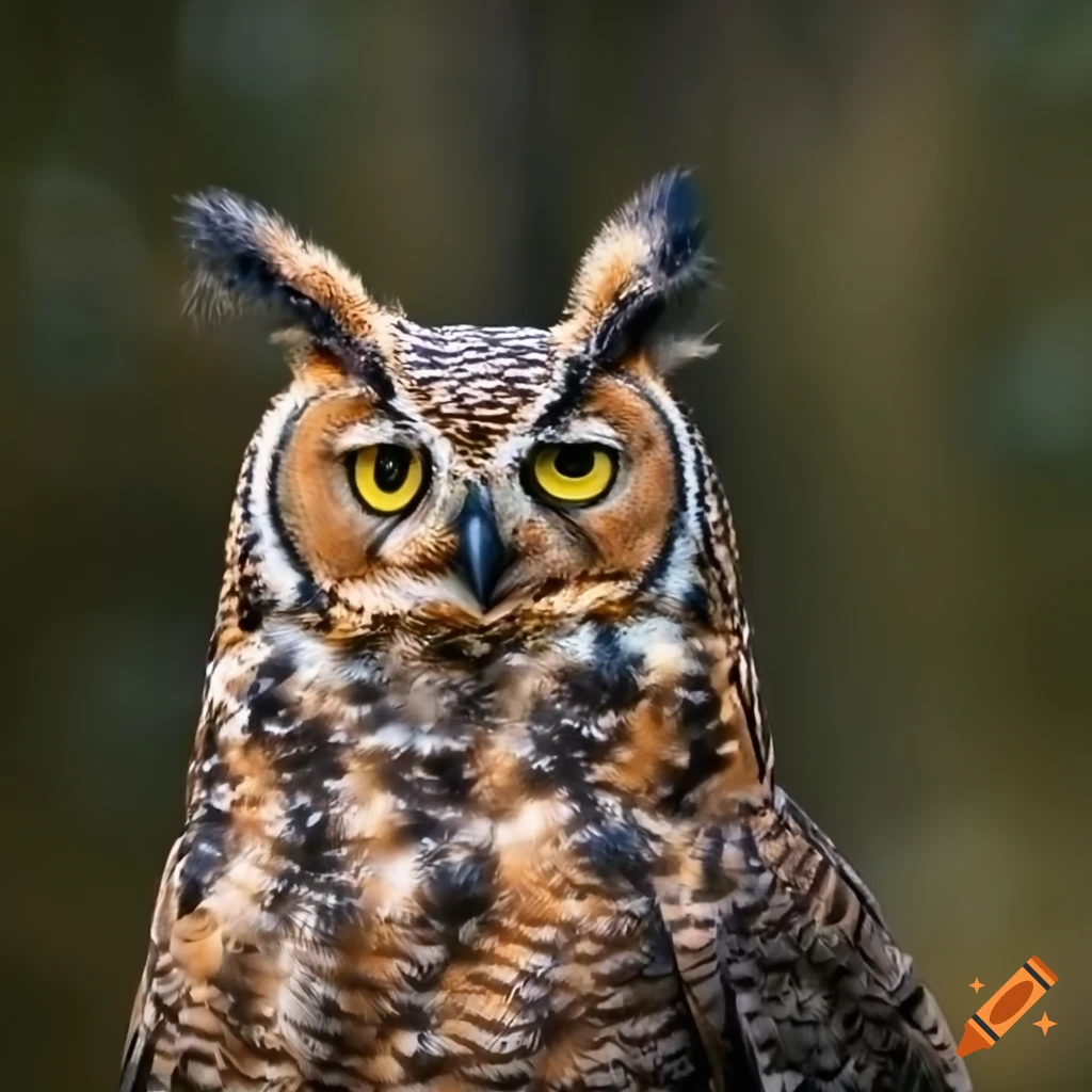 Great horned owl on Craiyon