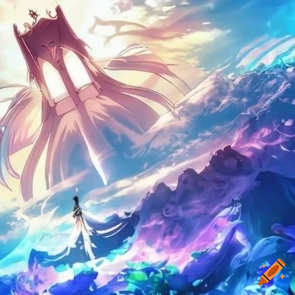 Anime depiction of the gate to heaven