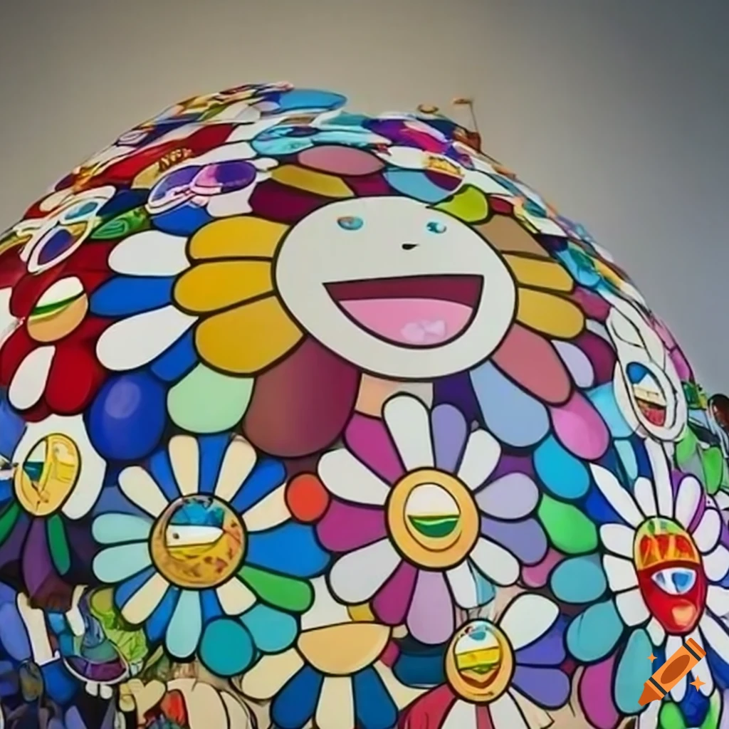 Art display inspired by Takashi Murakami at Biennale