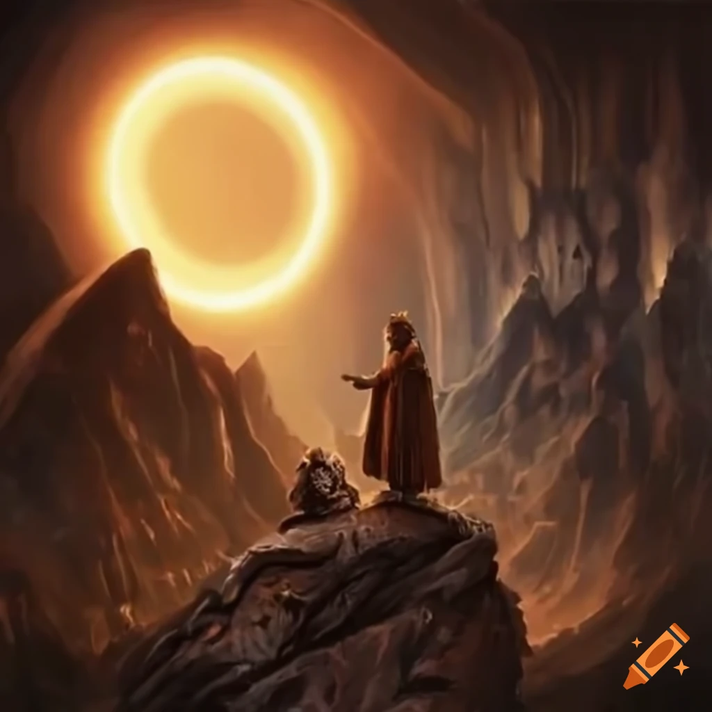 Frodo dropping the ring into mount doom on Craiyon